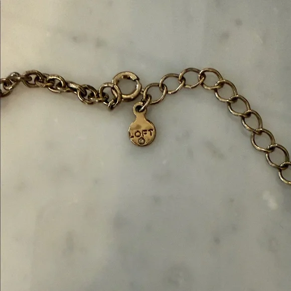 LOFT Gold-Tone Necklace with Opalescent and Clear Stones - Picture 5 of 7